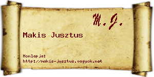 Makis Jusztus névjegykártya